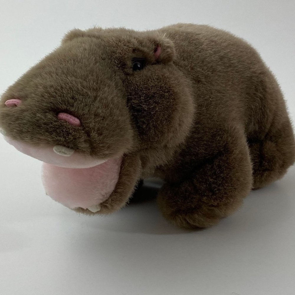 Fiesta Brown Hippopotamus Plush Stuffed Animal, Approx. 13"x6"